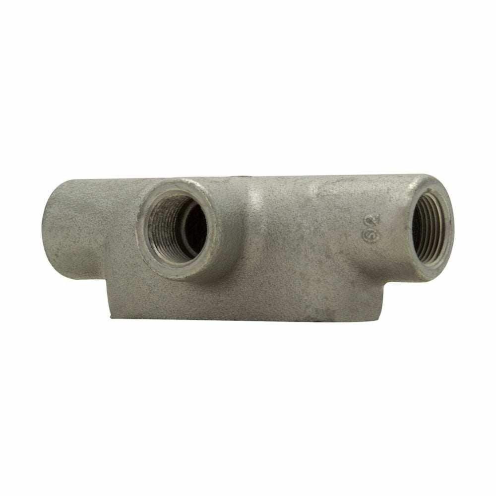 T107SA Condulet Type T Conduit Outlet Body, 4 in Hub, 7 Form, Copper-Free Aluminum, Aluminum Acrylic Painted/Electro-Galvanized