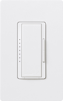 RRD-PRO-WH Maestro RF PRO LED+ Dimmer for RA2/RA3 Systems, Phase Selectable, LED/ ELV/ MLV, Neutral Optional, 120V, White