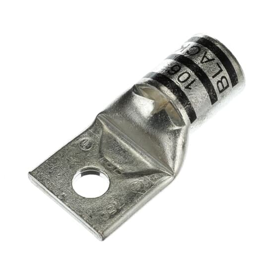 54123-TB Color-Keyed 54100 1-Hole Non-Insulated Compression Lug With Peep Hole, 750 kcmil Copper Conductor, Die Code: 106, 5/8 in Stud, Copper