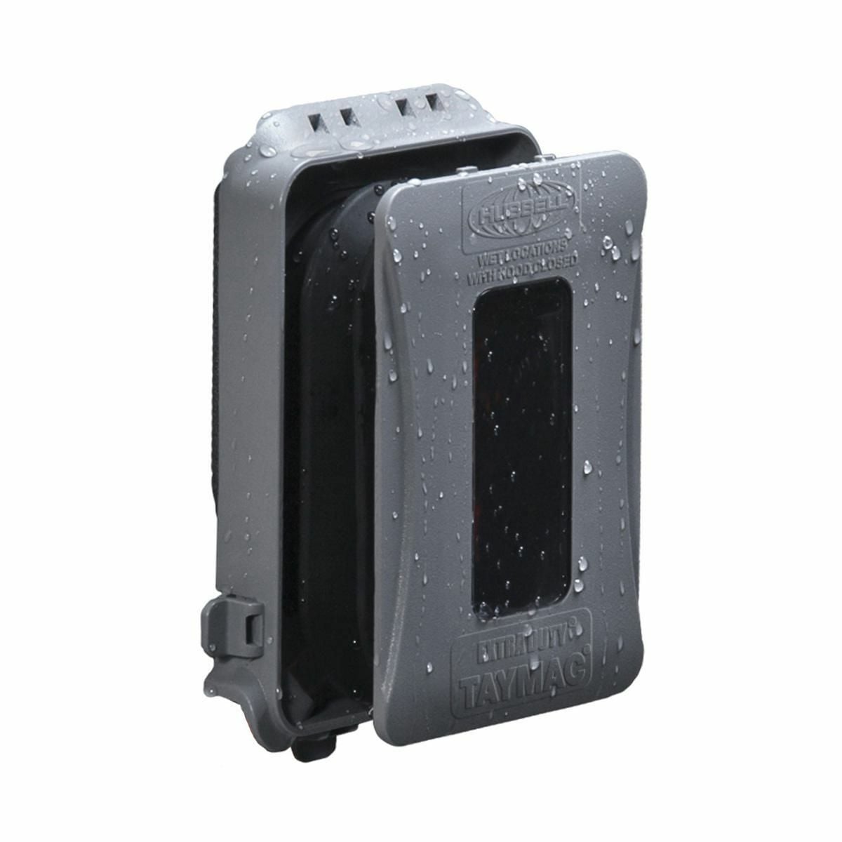 ML500G 16-in-1 Configuration Extra Duty Expandable Flat Non-Metallic Weatherproof While-In-Use Cover, 5.73 in L x 3.61 in W x 1 to 3-1/2 in D, GFCI Device Cover, Neoprene Rubber/Polycarbonate