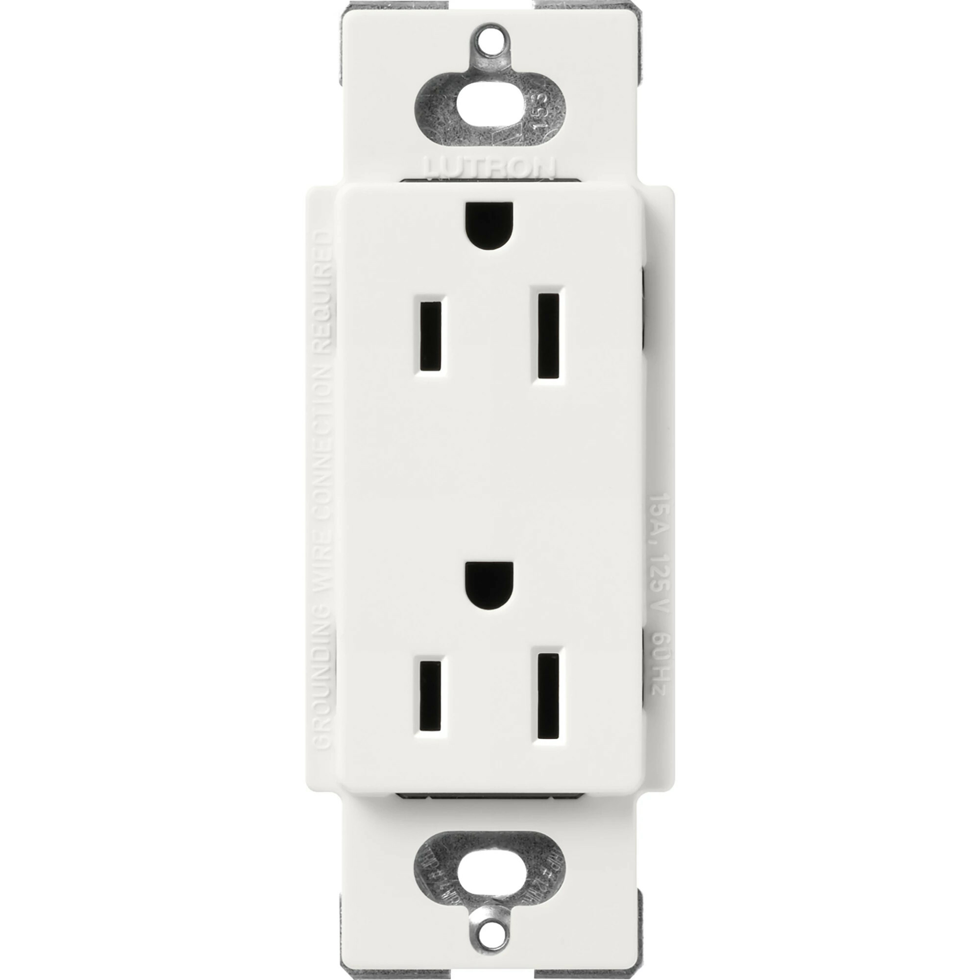 SCR-15-RW Claro Duplex Receptacle, Decorator-Style Outlet, 15 Amp, Satin, Architectural White