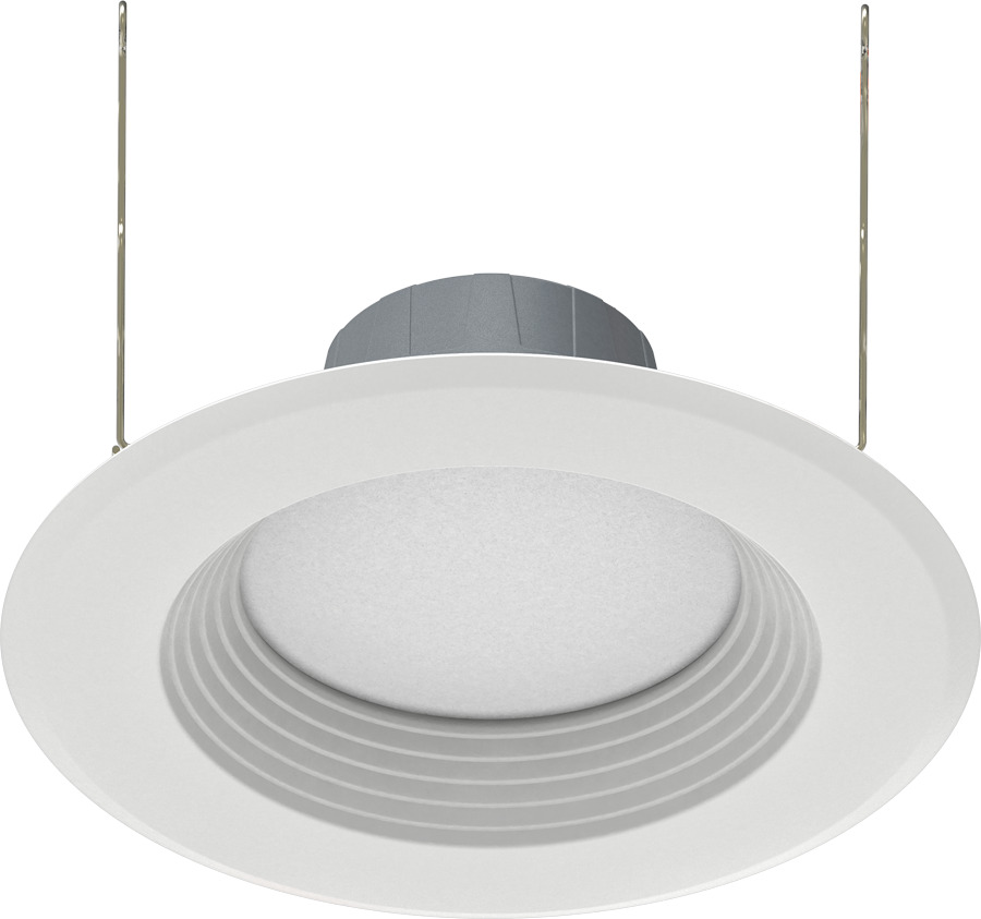 R6R89FA120WB R Series Field Adjustable Round Recessed Retrofit Downlight, 7.7 W Fixture, 6 in Ceiling Opening, 120 V AC, Aluminum Housing