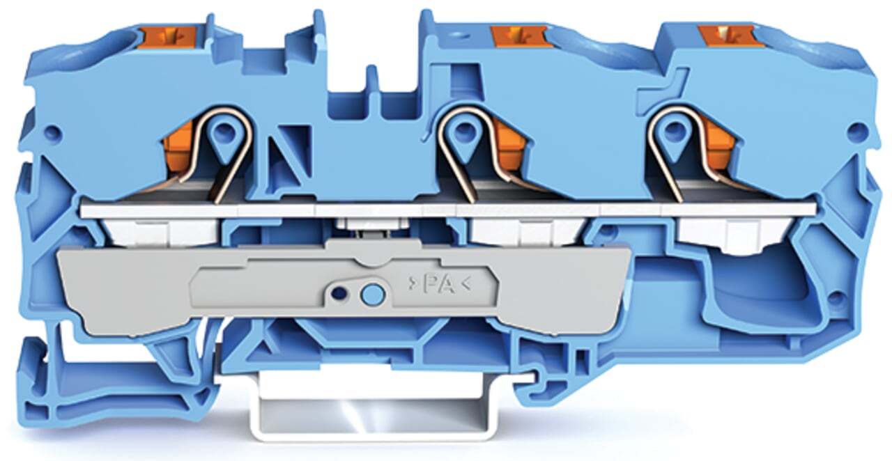 2210-1304 Operating Tool Conductor Terminal Block, 800 V, 57 A, 20 to 6 AWG Wire, 1 Poles, DIN Rail Mount