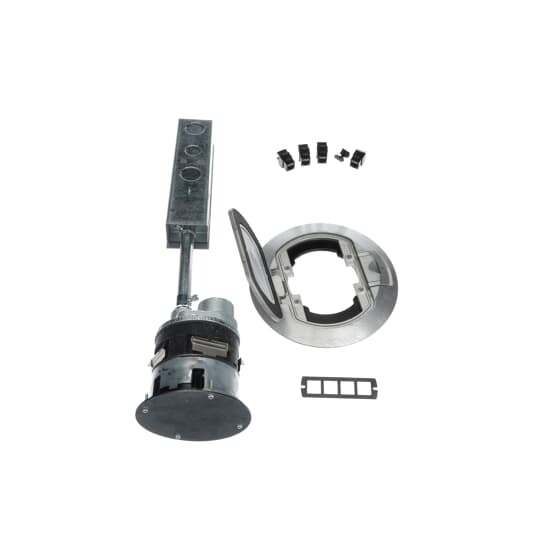 FPT4-4P-4C-TALM Steel City Flush Service Poke-Through Base Unit With Cover, 4 in Hole, Die Cast Zinc/Steel