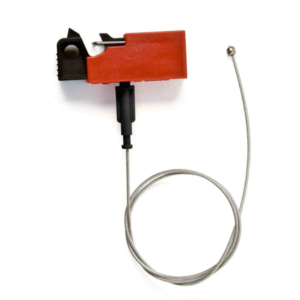 51252 EZ Panel Loc 1-Pole Electrical Risk Snap-On Circuit Breaker Switch Lockout Device, For Use With 120/277 V AC 1-Pole Circuit Breaker with No Hole in Switch Tongue, 9/32 in Dia Max Padlock Shackle, Red