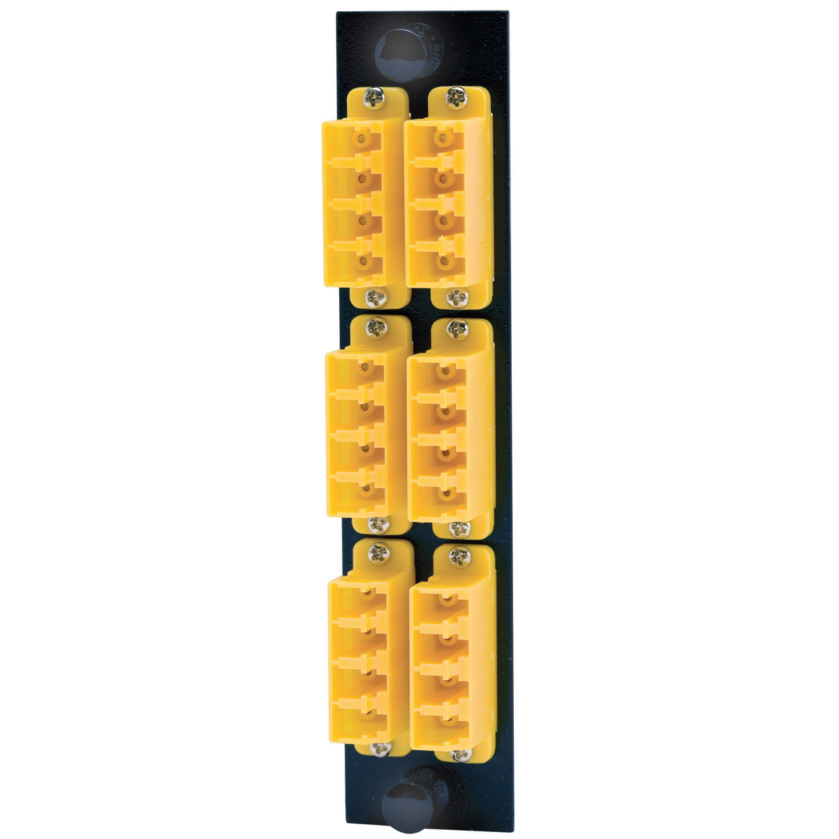FSPLCQS6Y 24-Port High Density Pre-Loaded Quad Standard Fiber Adapter Panel, LC End A, LC End B, (24) 125 um Single-Mode/Multi-Mode Fiber