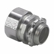 CPR2US Type CPR Non-Insulated Straight Compression Connector, 3/4 in Trade, For Use With IMC/Metallic Rigid Conduit, Malleable Iron, Zinc Plated