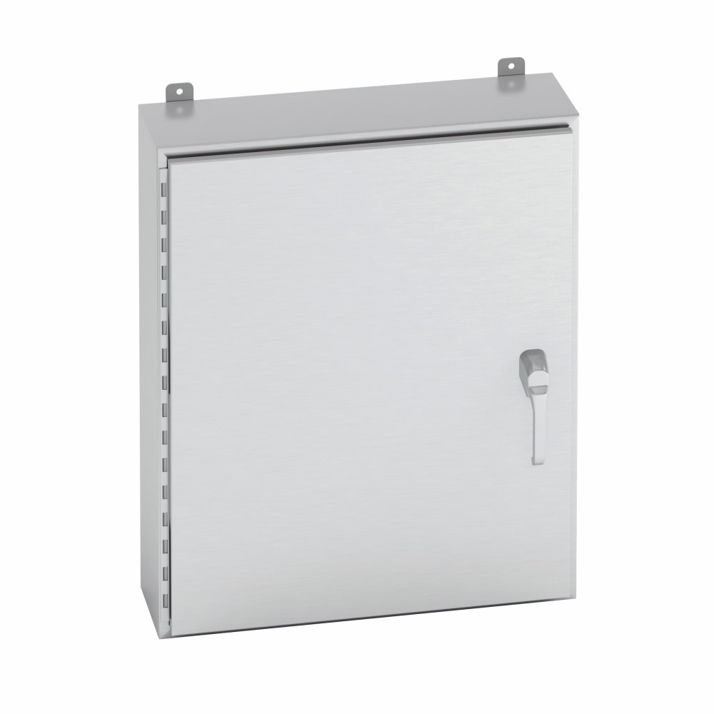 242412-4XSS63PT 1-Door Electrical Enclosure, 24 in W x 12 in D x 24 in H, NEMA 4X NEMA Rating, 316L Stainless Steel