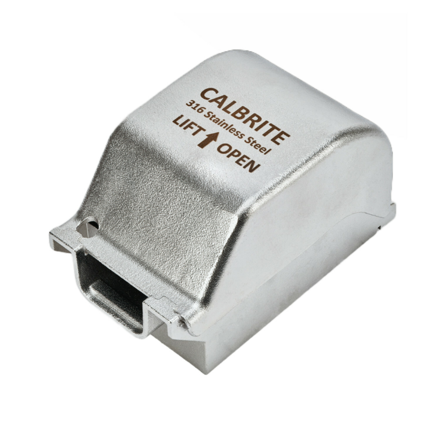 S60000FVCD Deep Lid Lockable Weatherproof While-In-Use Cover, 6 in L x 3.2 in W x 5-1/2 in D, Blank/Duplex Switch/Toggle/GFCI Device Cover, 316L Stainless Steel