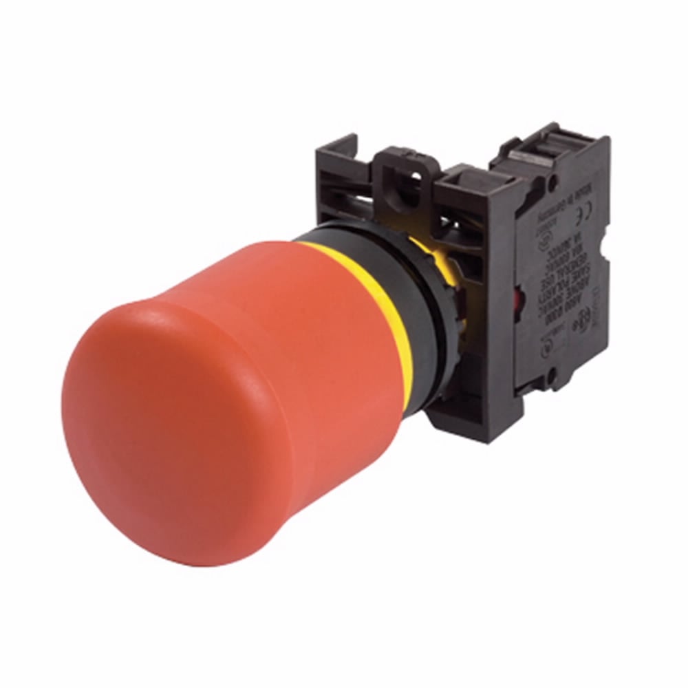 M22-PVT-K12 Modular Non-Illuminated Emergency Stop, 22.5 mm, 1NO-2NC Contact, Red