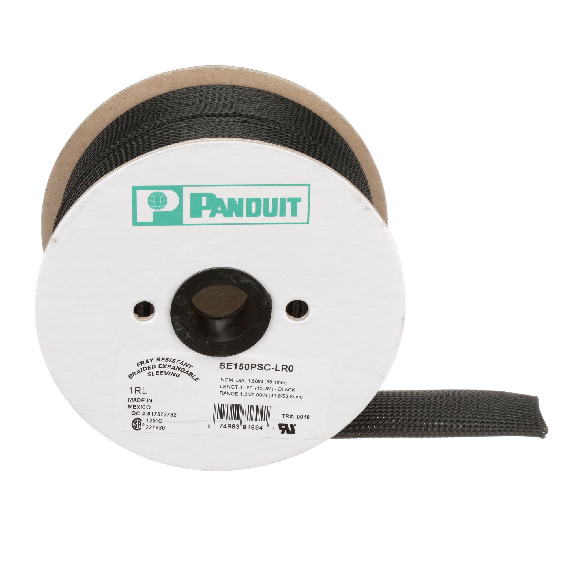 SE150PSC-LR0 Fray Resistant Braided Expandable Sleeving