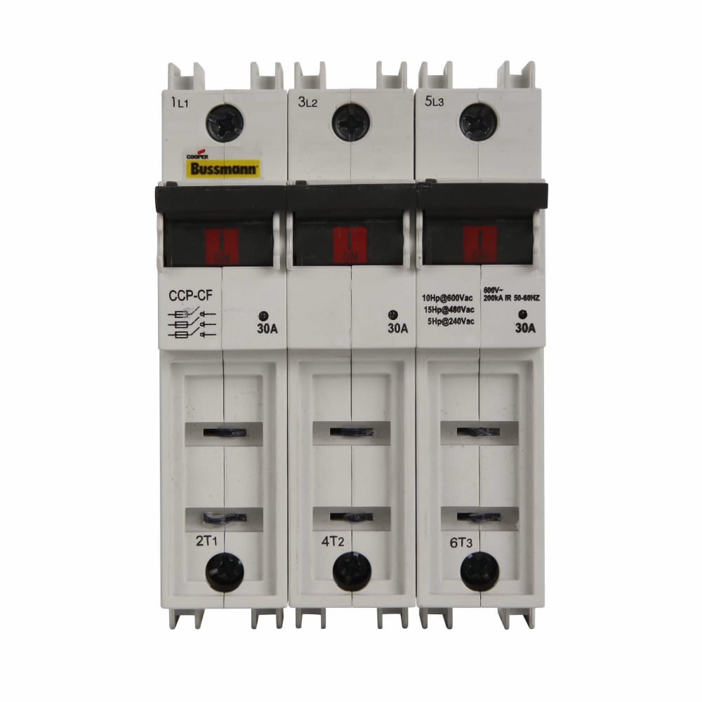 CCP-3-30CF Compact Circuit Protector, 600 VAC/125 VDC, 30 A, 3 Poles, CUBEFuse Class J Fuse, 18 to 6 AWG Wire