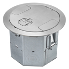 Hubbell Wiring Device Kellems, Floor and Wall Boxes, Round AFB Box, 4-Gang, 6.5" Depth, Aluminum Cover