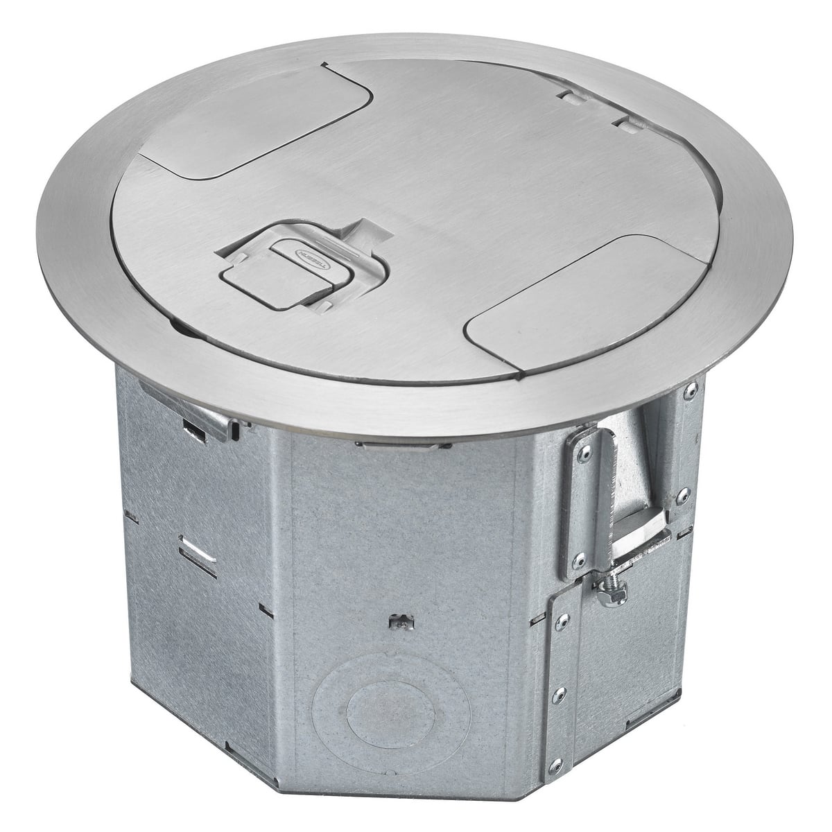 RAFB4ALU RAFB4 Floor Box, Composite, 19 cu-in Capacity, 4 Gangs, (10) Knockouts, 7.33 in L x 8.05 in W x 6.41 in H