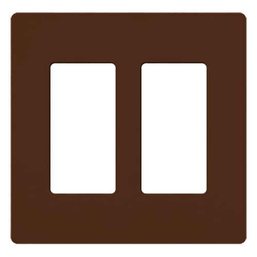 SC-2-SI Diva Satin Colors Designer Style Screwless Standard Wall Plate, 2 Gangs, 4.75 in W x 4.69 in H, Plastic, Sienna