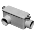 Type LR Conduit Body, Volume 12 Cubic Inches, Size 3/4 Inch, Length 6-9/32 Inches, Width 2-1/32 Inches, Material PVC, Color Gray, For use with Schedule 40 and 80 Conduit