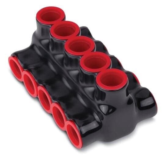 AMTD35064 Blackburn 4-Port Double Sided Insulated Multi-Port Connector, 6 AWG to 350 kcmil Aluminum/Copper Conductor, 5/16 in Hex Screw Installation, Aluminum