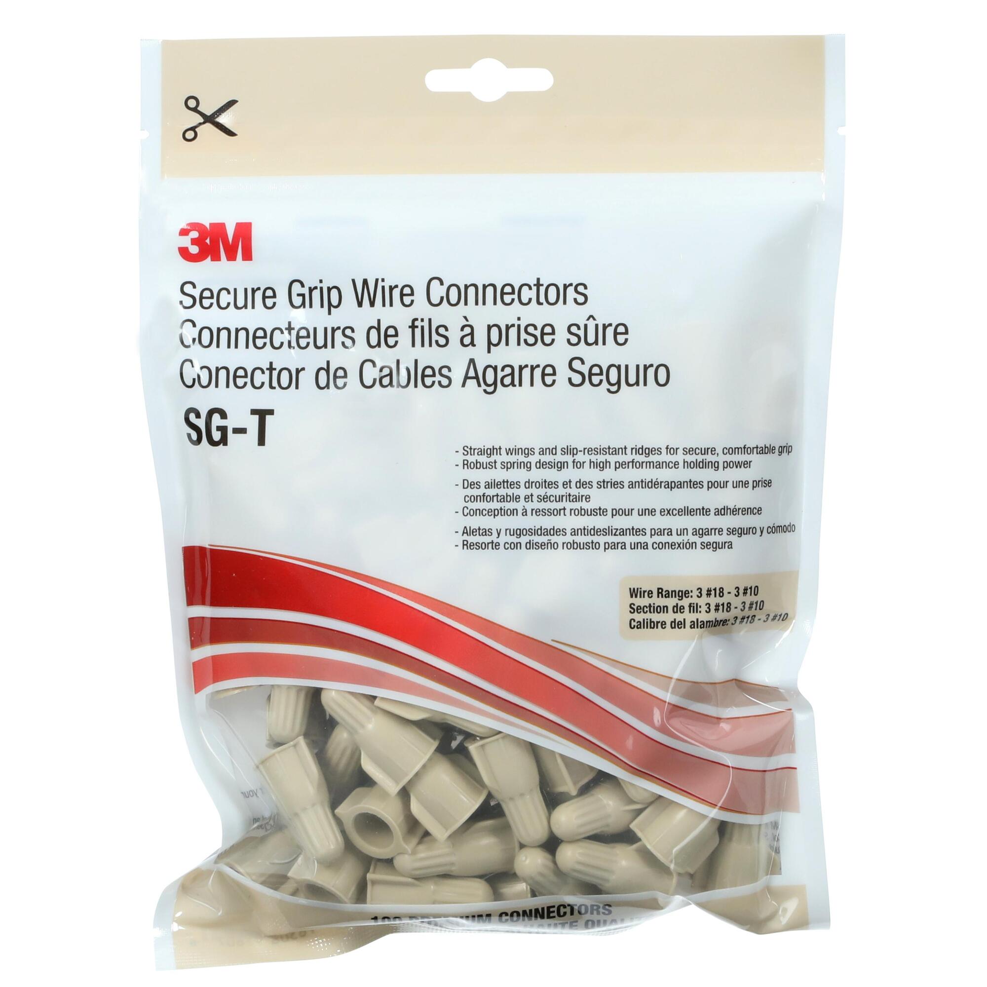Secure Grip Wire Connector, Tan, 500 per bag