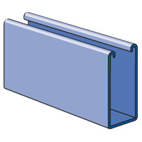 P5000T-20PG Slotted Strut Channel, 20 ft x 1-5/8 inch x 3-1/4 inch, Pre-galvanized Steel, 12 Gauge
