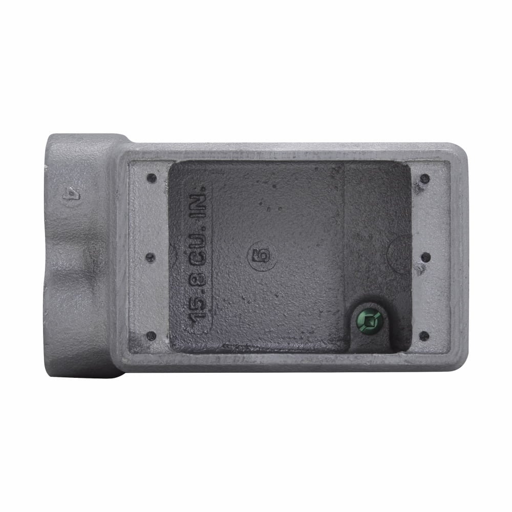 FSS3 Condulet 2-Entry Shallow Device Box, 1 in Trade, 1 Gang, Feraloy Iron Alloy, Aluminum Acrylic Painted/Electro-Galvanized