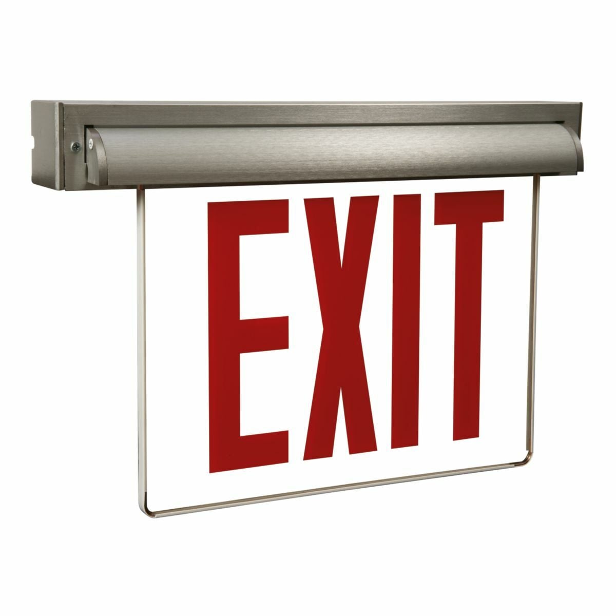 AUXA6 Atlite AC Only Universal Edge-Lit Exit Sign, LED Lamp, 0.9/1.1 W Fixture, 120/277 V AC, Brushed Housing, EXIT Legend