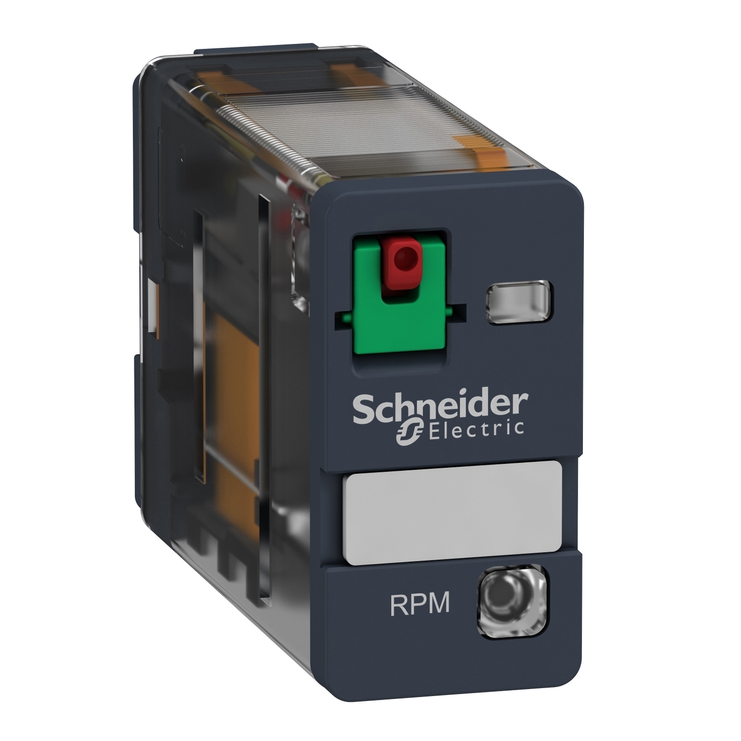 RPM12P7 Zelio Power Plug-In Relay With Test Button and Lock-Down Door, 15 A, 1CO 1 Form C SPDT Contact, 230 V AC V Coil