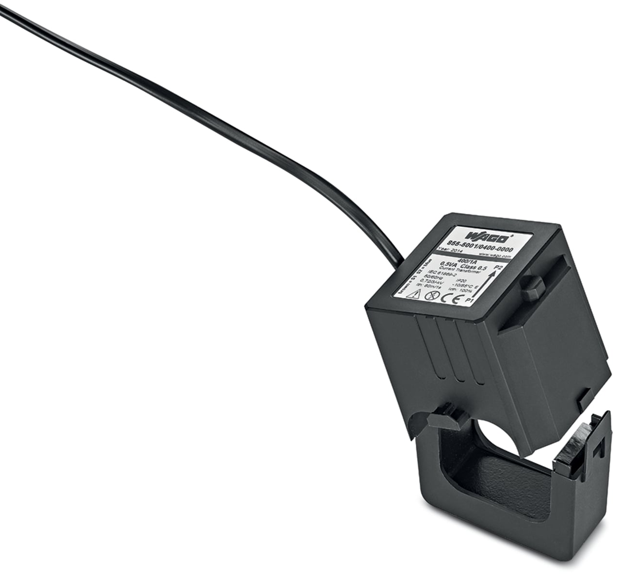 855-5001/400-000 Split Core Current Transformer, 400:1 Current Ratio, 400 A Primary, 1 A Secondary, 50 to 60 Hz