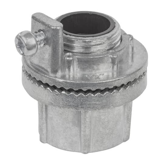 HUB075GR-SC Steel City Commercial Grounding Conduit Hub With Insulated Throat, Sealing Ring, Ground Ring and Grounding Screw, 3/4 in Trade, 6 AWG Conductor, Zinc