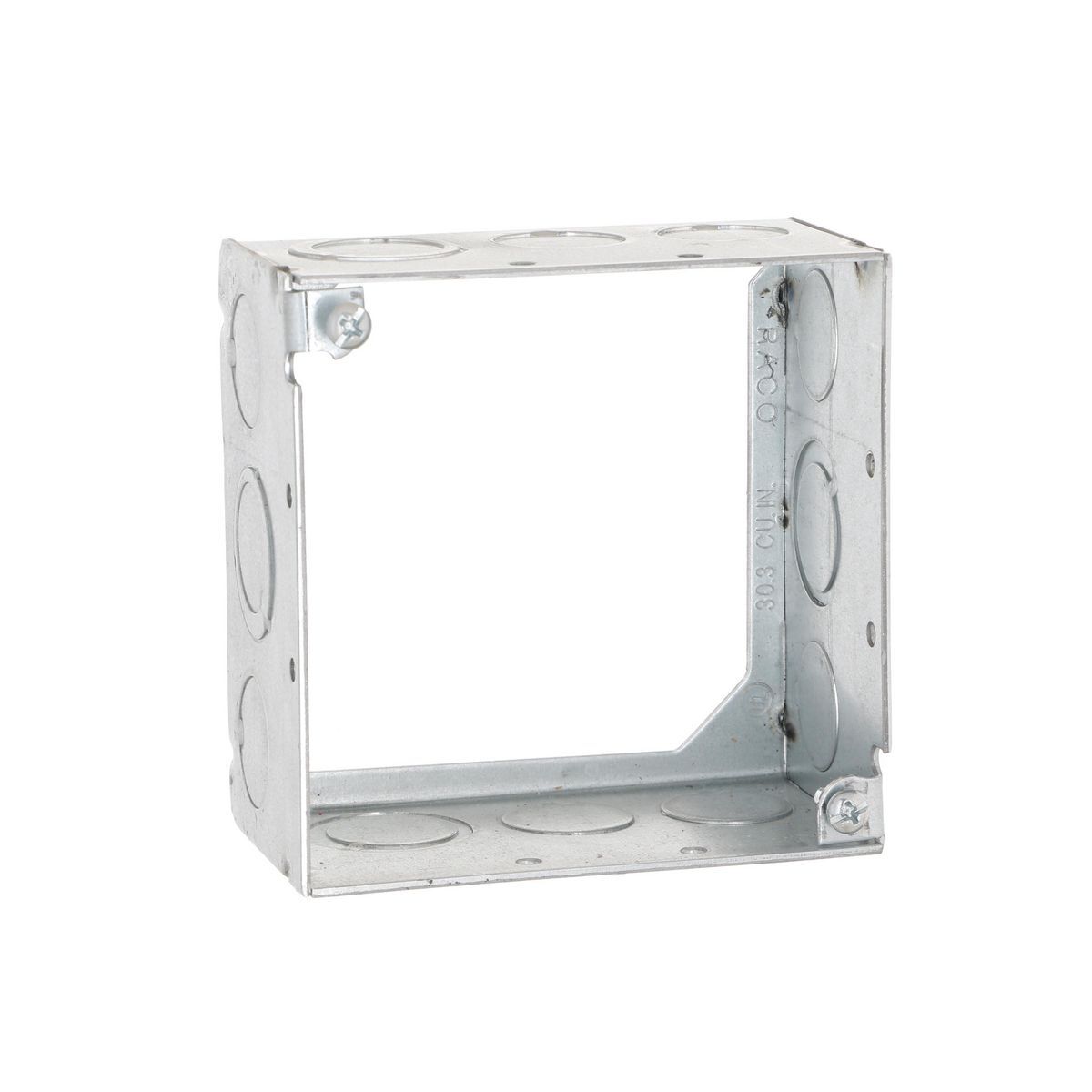 207 Square Box Extension Ring, 4 in L x 4 in W x 2.19 in D, Steel