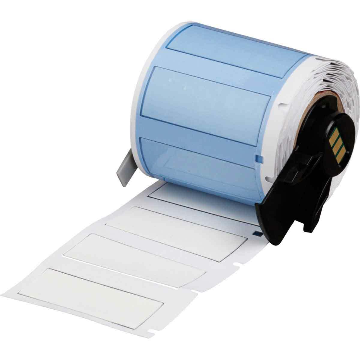 M6-375-175-342-WT PermaSleeve Heat Shrink Wire and Cable Label, 1.75 in L x 0.645 in W, White, Polyolefin
