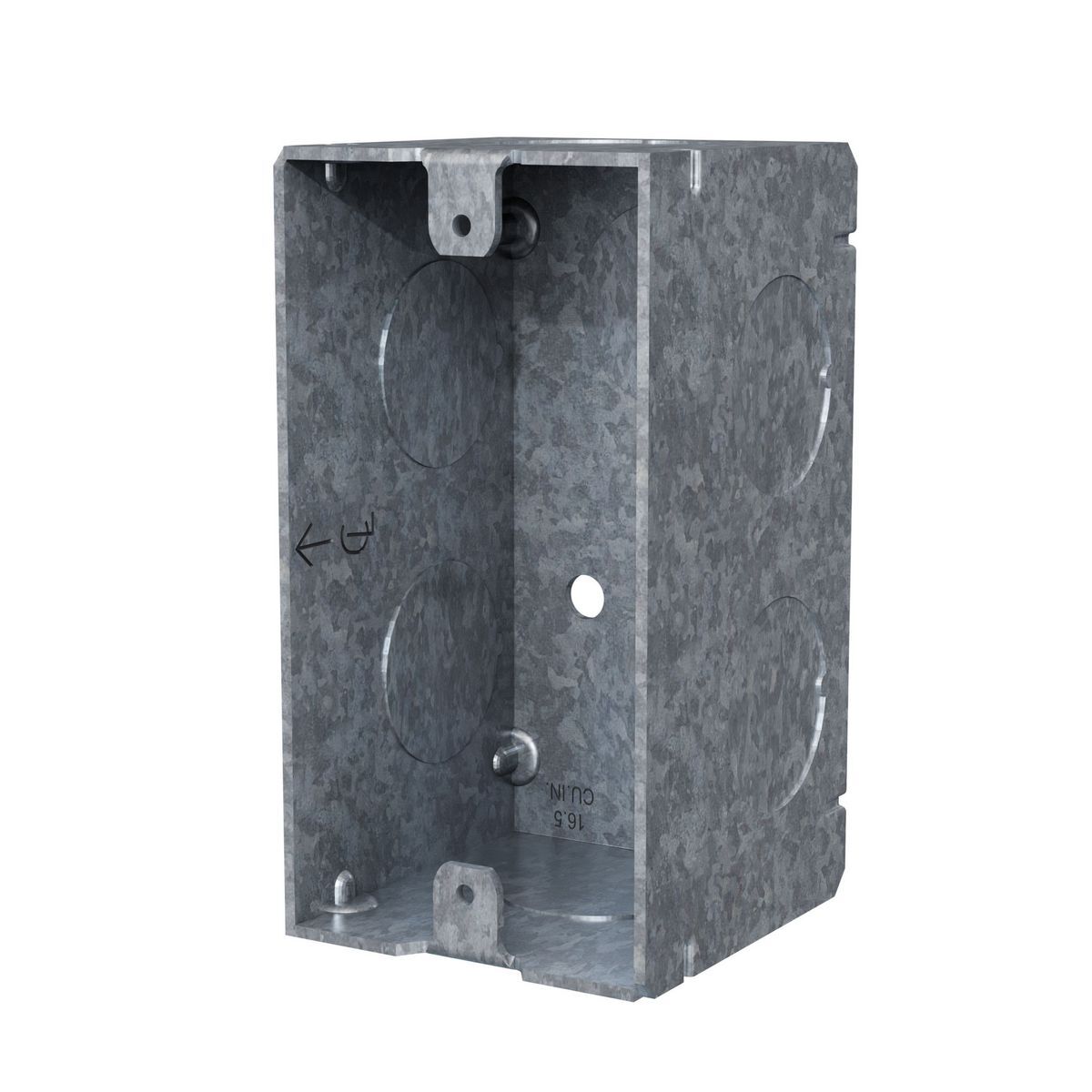 674 Handy Box, Steel, 16.5 cu-in, 1 Gang, 1 Outlet, 4 Knockouts