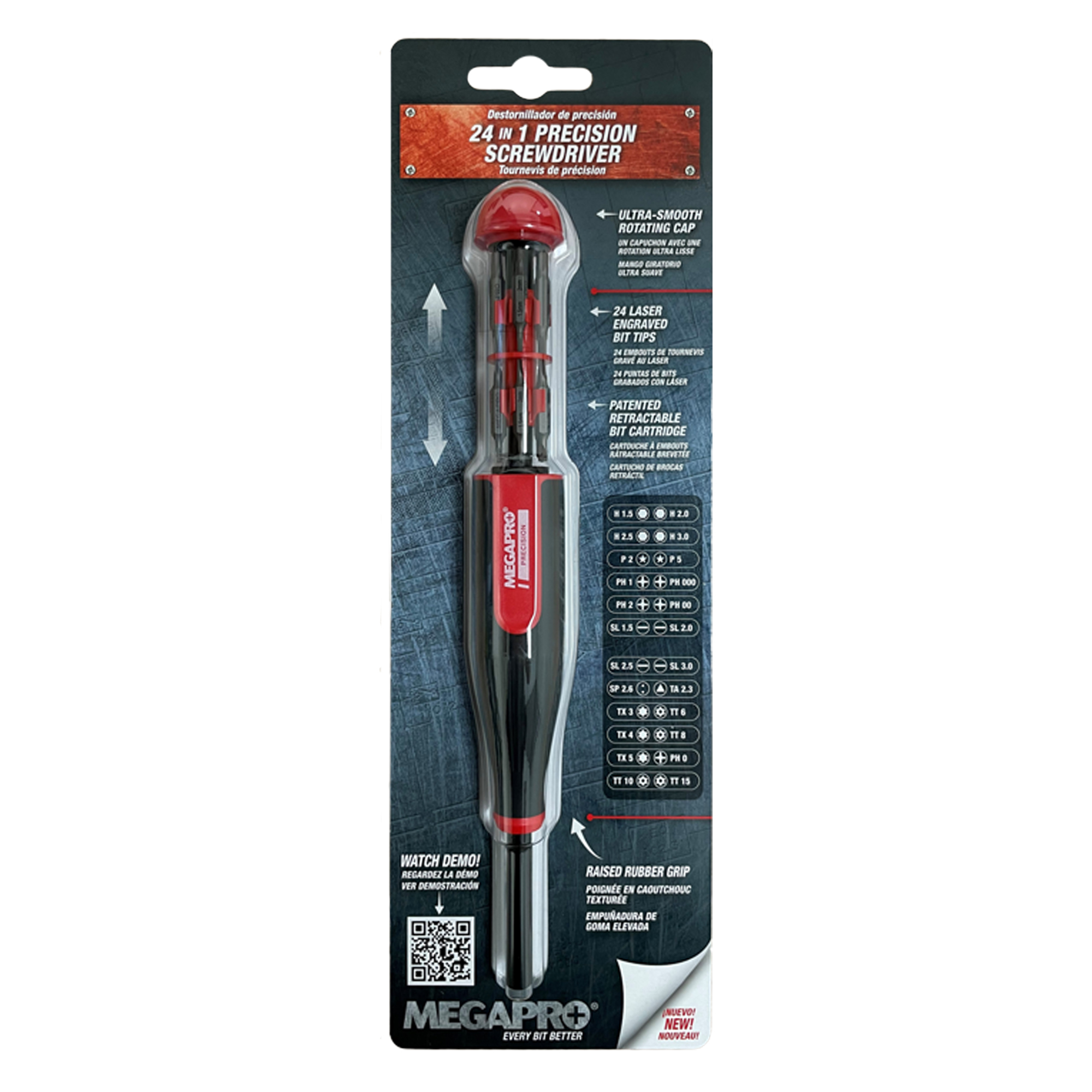 D241 Precision Scredriver, Ergonomic Grip Handle, Anodized Aluminum