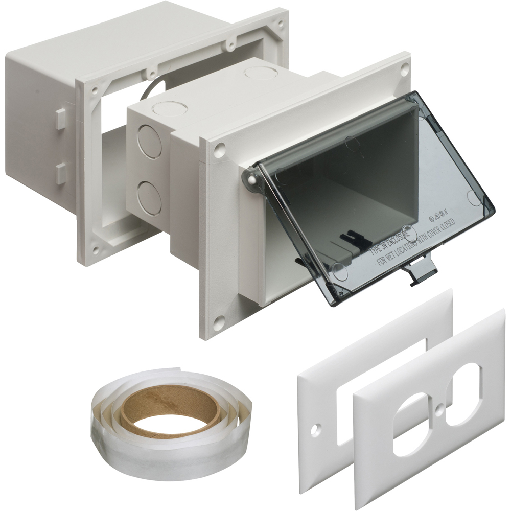 DVB1C InBox DB Series Low Profile Electrical Box Kit, Plastic, 22 cu-in Capacity, 1 Gangs, 7.186 in L x 4.934 in W x 5.283 in H
