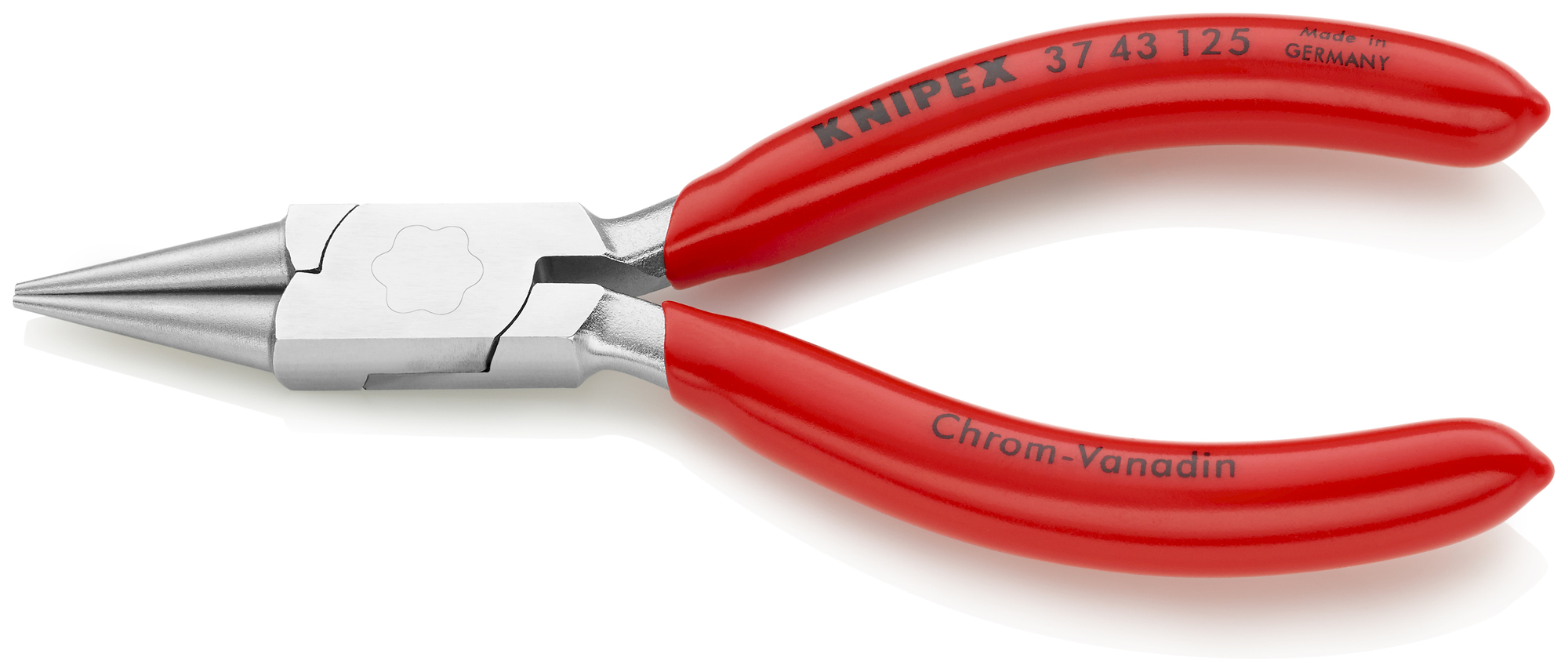 Electronics Gripping Pliers-Round Pointed Tips, 5 in., Plastic coating, Chrome Plated