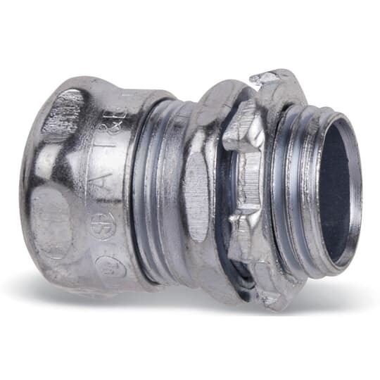 5621 T&B Compression Connector, 2 in Trade, For Use With EMT Conduits, Steel, Chromate Coated/Electro-Zinc Plated