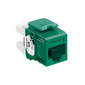 6110G-RV6 eXtreme QuickPort Channel Rated Crimp UTP Connector, Cat 6a Module, Flush Mount, 1 Port, Plastic, Green