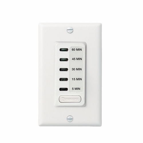 EI205W EI200 Auto Shut-Off In-Wall Electronic Countdown Timer, 5/15/30/45/60 min Setting, 120 V AC, 1/2 hp, 1NO 1 Form A SPST Contact, 1 Poles