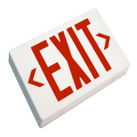 EXL1-10-UNV-WH-R-2 Double Sided Emergency Exit Sign, LED Lamp, 1.8 W Fixture, 120 to 277 V AC, Matte Housing, EXIT Legend