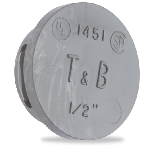 1455 T&B Locking Knockout Plug, 1-1/2 in, For Use With Rigid/IMC Conduits, Thermoplastic