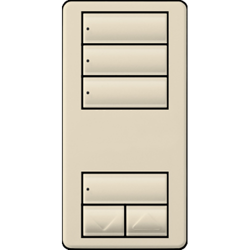 RRD-W3S-LA seeTouch LED+ Wall Keypad for RA3 Systems, 3 Scene with Raise/Lower, Neutral Required, 120V, Light Almond