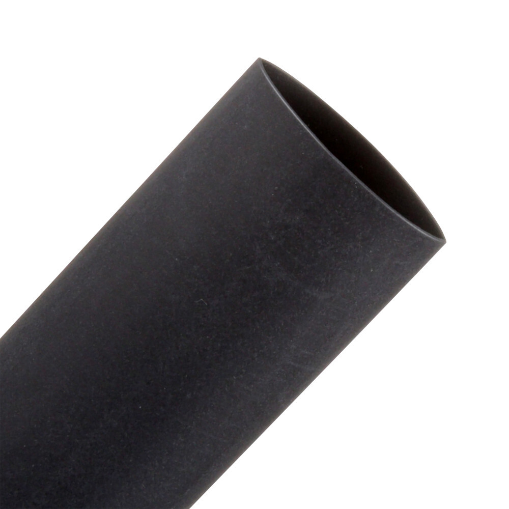 7100027324 Thin Wall Heat Shrink Tube, 3 in ID Expanded, 3 in ID Recovered, 0.03 in THK Wall Recovered, 200 ft L, Flexible Polyolefin, Black