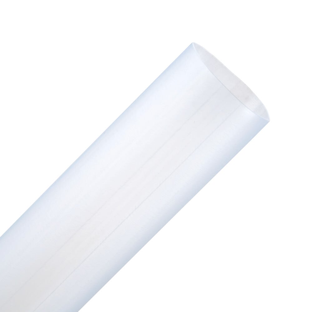 7100025155 Thin Wall Heat Shrink Tube, 1-1/2 in ID Expanded, 3/4 in ID Recovered, 0.04 in THK Wall Recovered, 100 ft L, Flexible Polyolefin, Clear