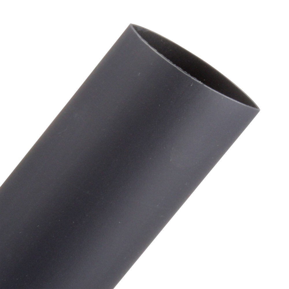 7100026209 Thin Wall Heat Shrink Tube, 1 in ID Expanded, 1/2 in ID Recovered, 0.035 in THK Wall Recovered, 100 ft L, Polyolefin, Black