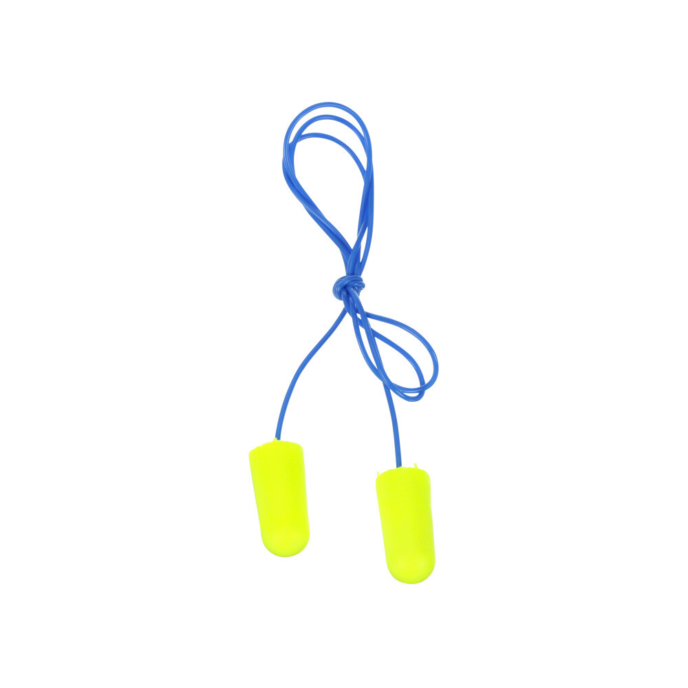 7000002306 E-A-Rsoft Neons Corded Earplugs, 33 dB Noise Reduction, Tapered Shape, CSA Class AL, Disposable, Corded Design