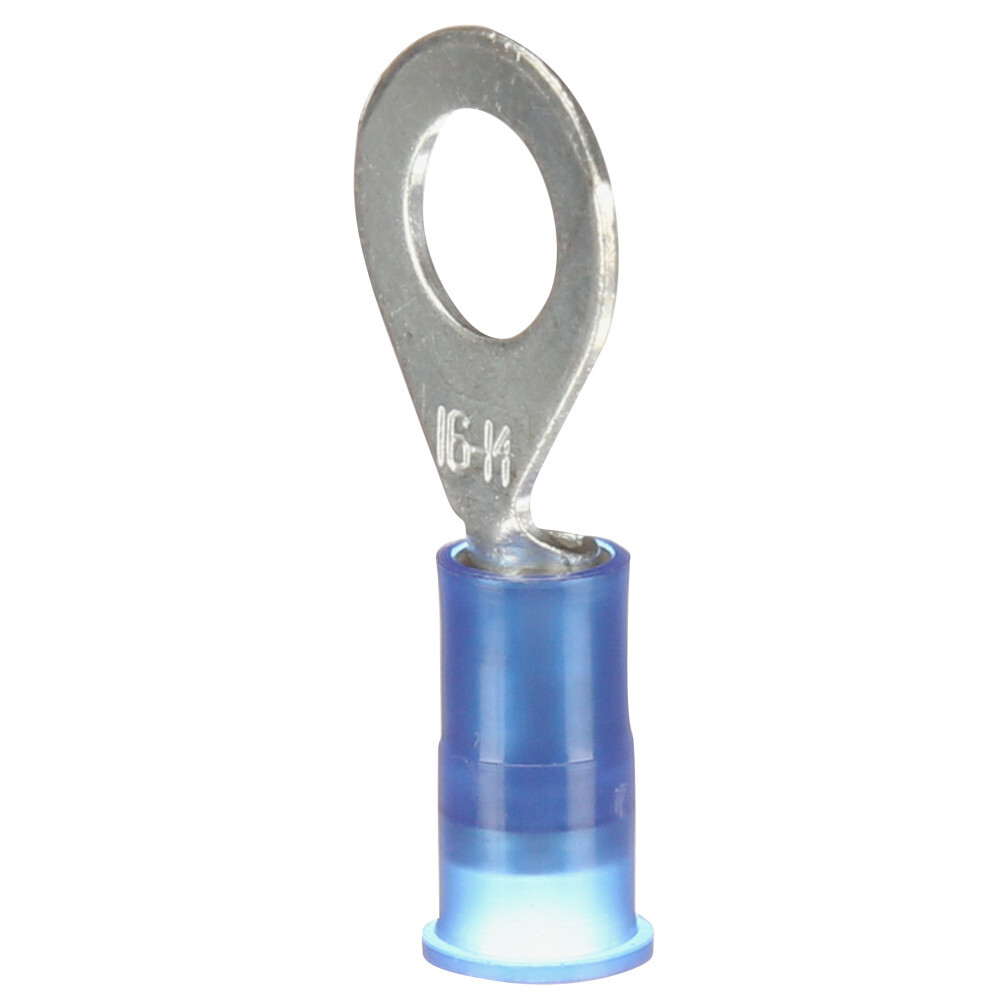 7000133281 Standard Terminal, 16 to 14 AWG Conductor, 0.81 in L, 0.09 in ID Butted Barrel, ETP Copper/Nylon, Blue