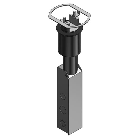 FPT400B Steel City Flush Service Poke-Through Base Unit, 3 in Hole, 27 cu-in, Steel/Phenolic