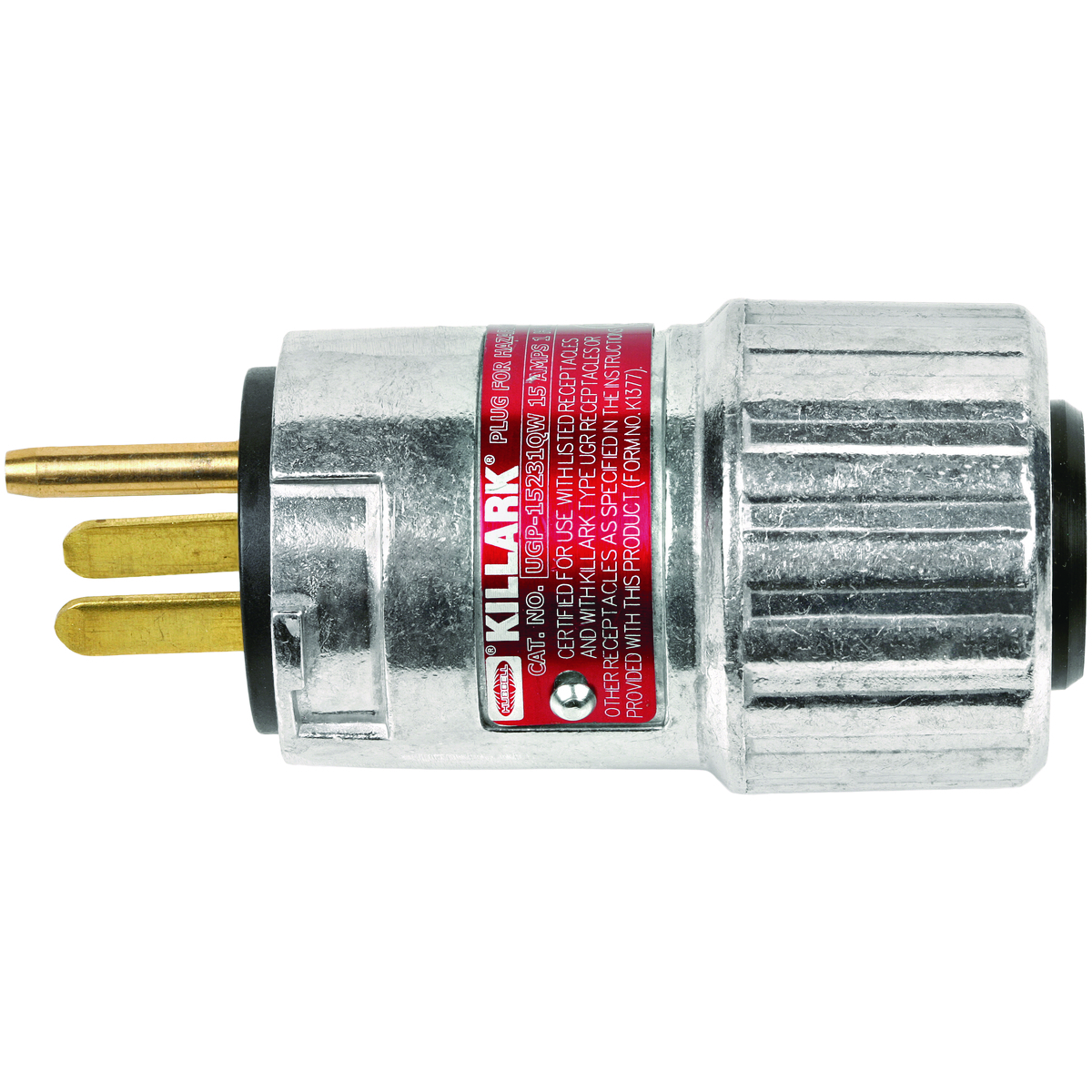 UGP-20231QW ACCEPTOR UGP 1-Phase Interchangeable Blade Style Explosionproof Plug With Quick Wiring, 125 V AC, 20 A, 2 Poles, 3 Wires, Gray