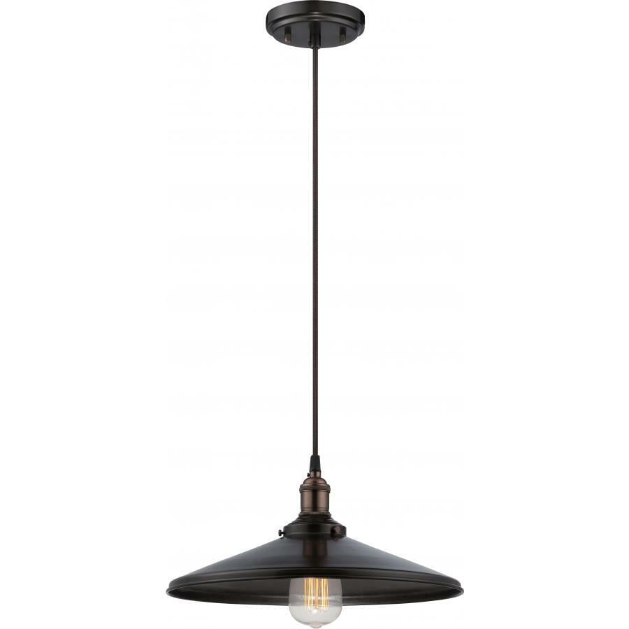60-5509 Nuvo Vintage Transitional Ceiling Light Fixture, (1) A19 Lamp, 120 V AC, Rustic Bronze Housing