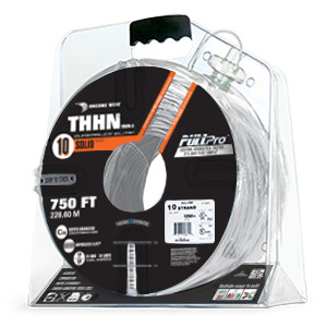105100902045 PullPro Copper THHN Wire, 10 AWG, Solid, White, 750 ft