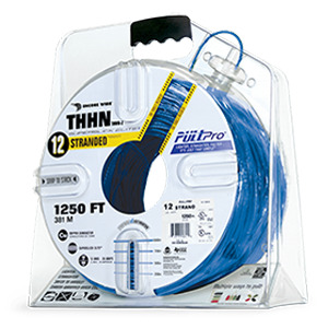 106100804455 PullPro THHN Wire, 12 AWG, Stranded, Blue, 1250x2=2500 ft